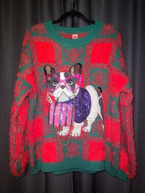 Ugly Christmas Sweater Xmas Size Large Dog